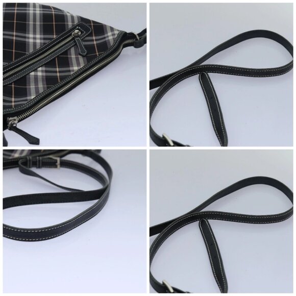 BURBERRY Nova Check Blue Label Shoulder Bag Nylon Black Auth 80167 - Picture 16 of 16